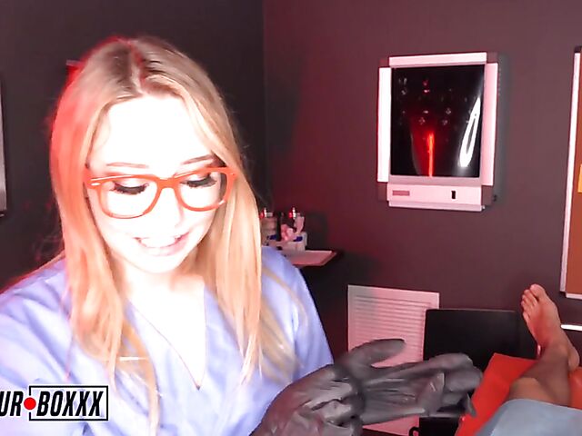 POV Nurse and patient fuck with four-eyed Karah Brooke