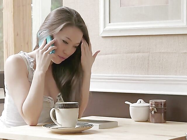 Coffee and sex with sweet asian MILF Kalina Ryu