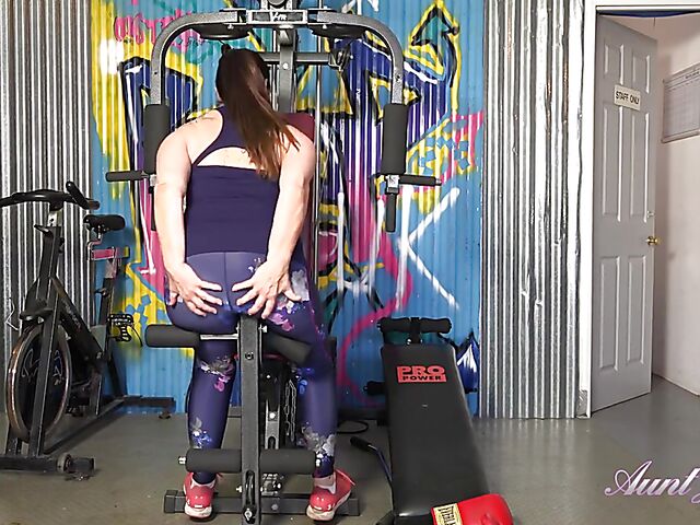 Josephine - Huge tits MILF gym solo for you