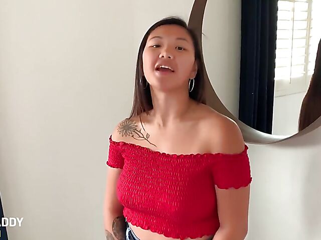 Young asian with pierced tits Natalia Cross sucks and fucks her sugar daddy