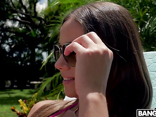 Havana Bleu - Sexy firm tits seduction in the backyard