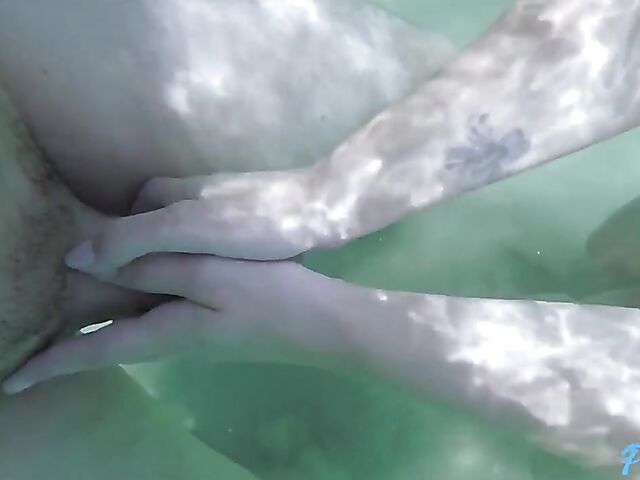 Skinny dipping in the sea and POV beach sex in Valentina Bianco's yellow bikini