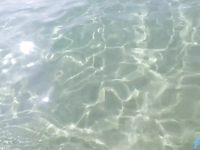 Skinny dipping in the sea and POV beach sex in Valentina Bianco's yellow bikini