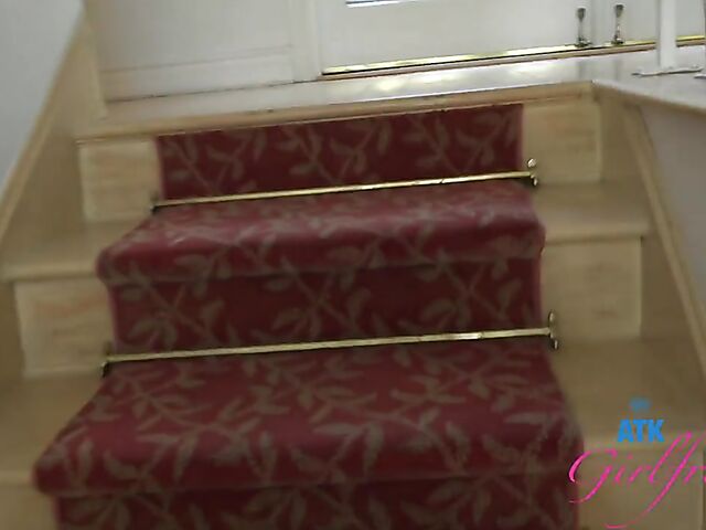 Flirty blonde maid with no panties Paris White takes your cock POV