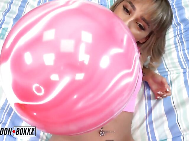 Anna Mae - Teen with a balloon fetish gets humped POV