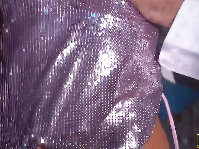 Euro anal threesome by the pool with glammed up Lauryn May getting shared by Riccardo Bell and Marco Nero