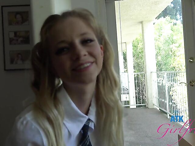 Nasty schoolgirl POV in her sexy short skirt