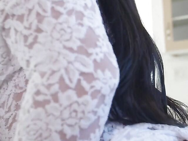 Natural busty Angela White gets it on in the kitchen