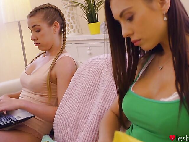 Euro lesbian porn with Alexis Crystal and Sabrisse