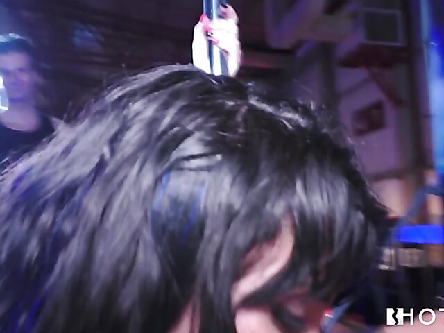 Really hot group stripper stage show at Eros Porto