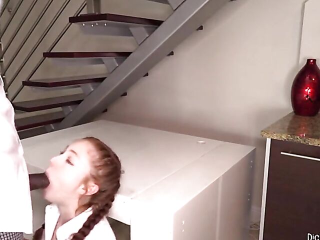 Arietta Adams - Interracial schoolgirl rough fuck with a masked black man