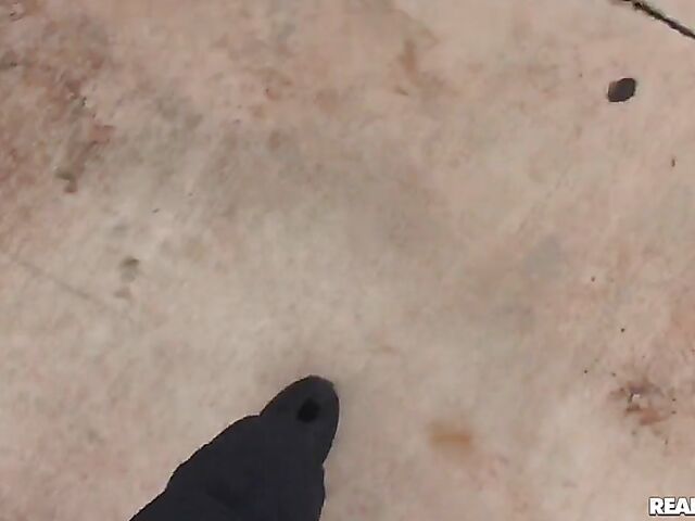 POV redhead slut Maci May gives head and fucks outside 