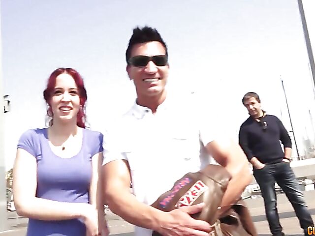 Public ass in a mini skirt and sex with Spanish hot redhead Lilyan