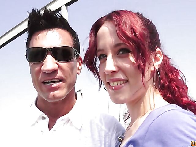 Public ass in a mini skirt and sex with Spanish hot redhead Lilyan