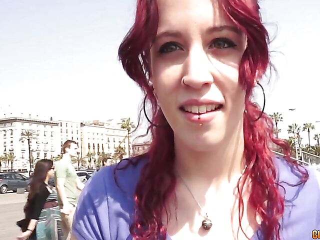 Public ass in a mini skirt and sex with Spanish hot redhead Lilyan