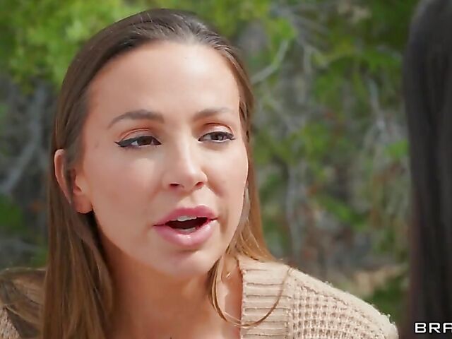 Group sex on the king size bed with Abigail Mac and Luna Star