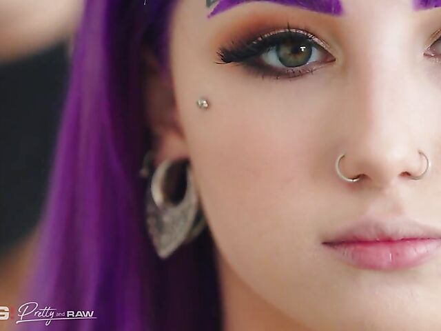 Alternative tattooed teen Val Steele gets shared by two guys