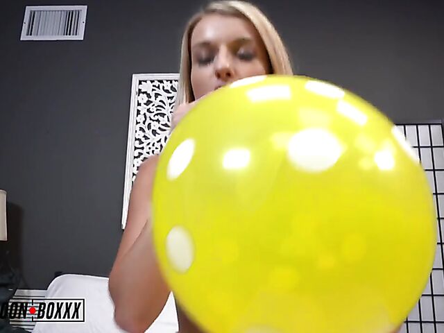 Jeni Juice - Blonde with tan lines POV balloon fetish fantasy