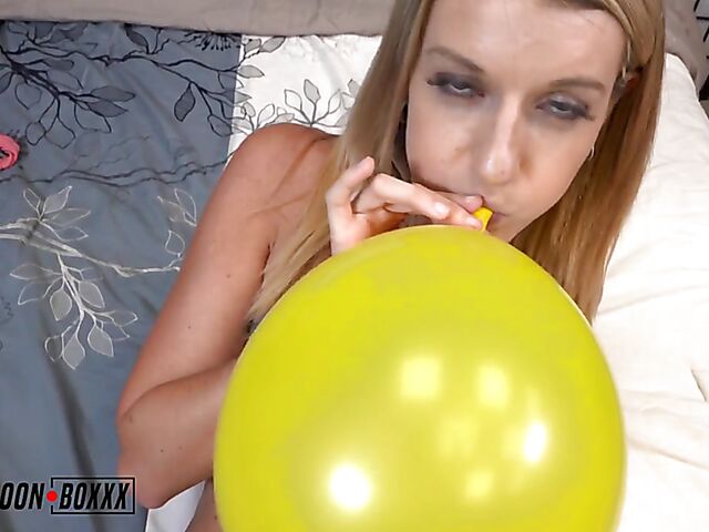 Jeni Juice - Blonde with tan lines POV balloon fetish fantasy