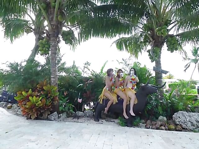 3 girls 1 guy fuck outside in Hawaii featuring Remi Jones, Hazel Heart & Riley Jean