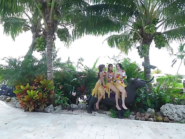 3 girls 1 guy fuck outside in Hawaii featuring Remi Jones, Hazel Heart & Riley Jean