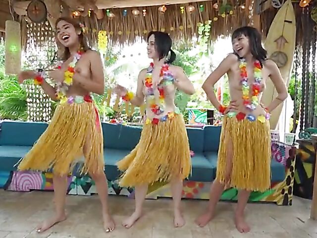 3 girls 1 guy fuck outside in Hawaii featuring Remi Jones, Hazel Heart & Riley Jean