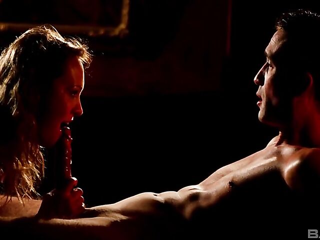 Erotic sex with Blue Angel making love in the dark