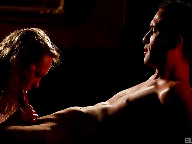 Erotic sex with Blue Angel making love in the dark