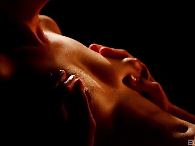 Erotic sex with Blue Angel making love in the dark