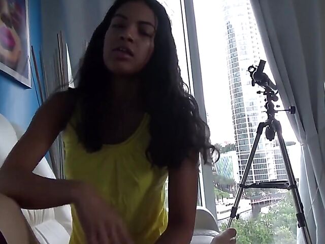 Ebony latina stepsister role play POV with hot Maya Farrell