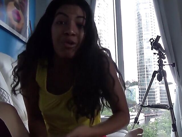 Ebony latina stepsister role play POV with hot Maya Farrell