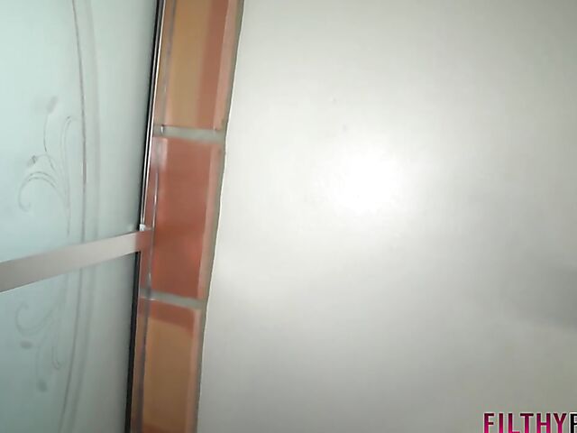 Big tits shower and bathroom POV with perfect mom Crystal Rush
