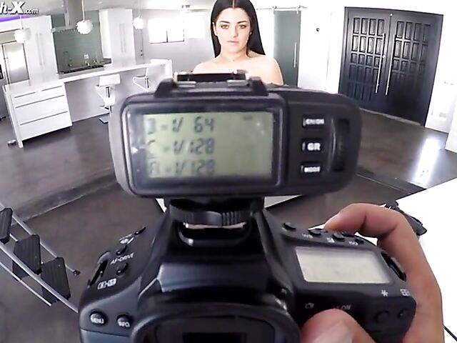 Porn audition POV with shaved brunette Mira Stone