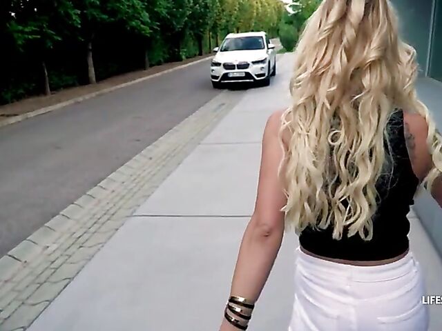 Two blonde FFM 3some in POV with Zazie Skymm and Cherry Kiss