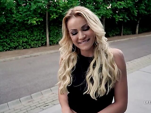 Two blonde FFM 3some in POV with Zazie Skymm and Cherry Kiss