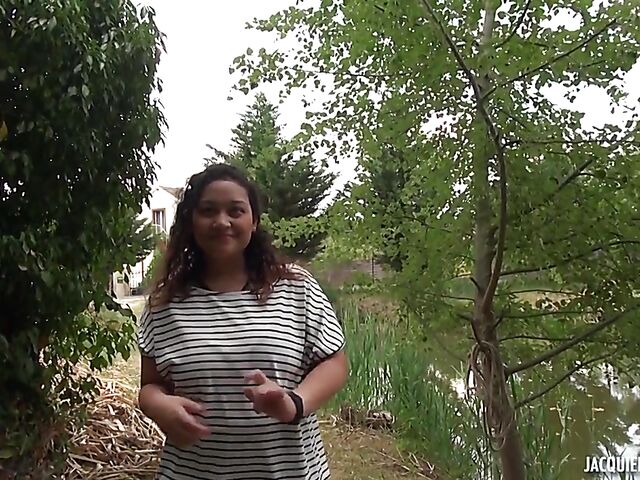 Wild outdoor DP in the open air with chubby village slut Natacha