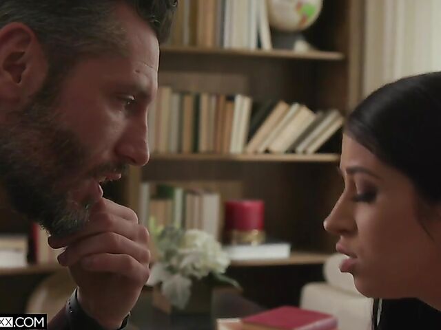 Cuckold husband watching his sexy young wife Alex Coal fuck