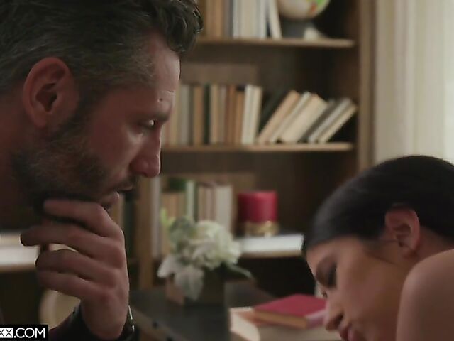 Cuckold husband watching his sexy young wife Alex Coal fuck