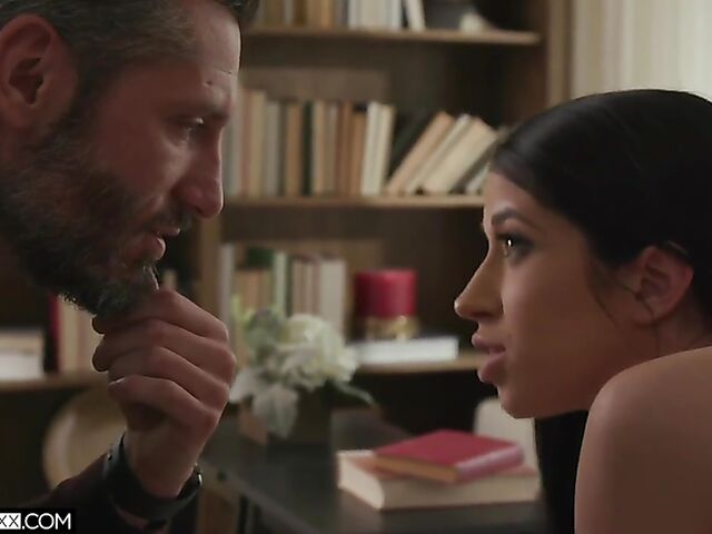 Cuckold husband watching his sexy young wife Alex Coal fuck