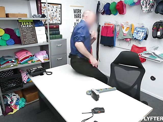 MILF asian shoplifter with tiny tits Christy Love fucking her way out