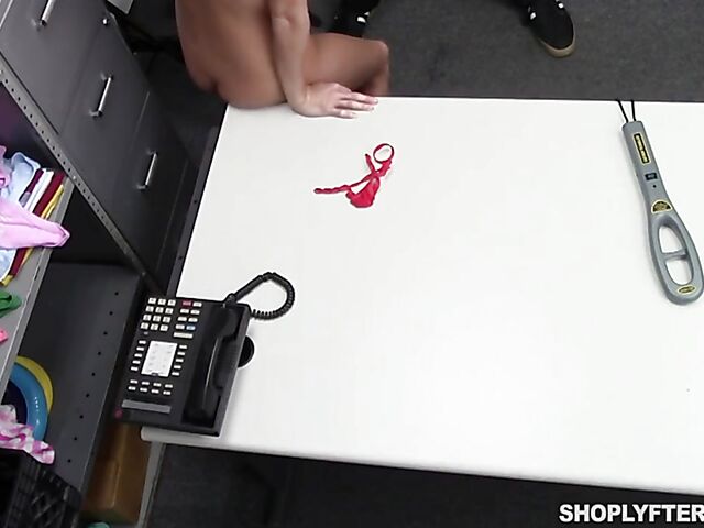 MILF asian shoplifter with tiny tits Christy Love fucking her way out