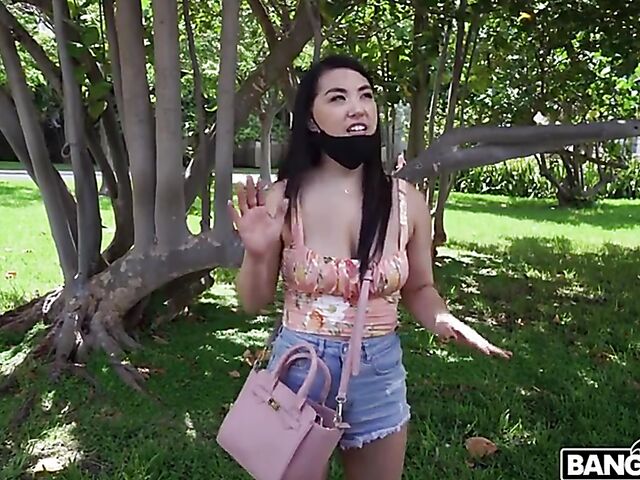 Hot Korean girl Mina Moon gets plowed in a van