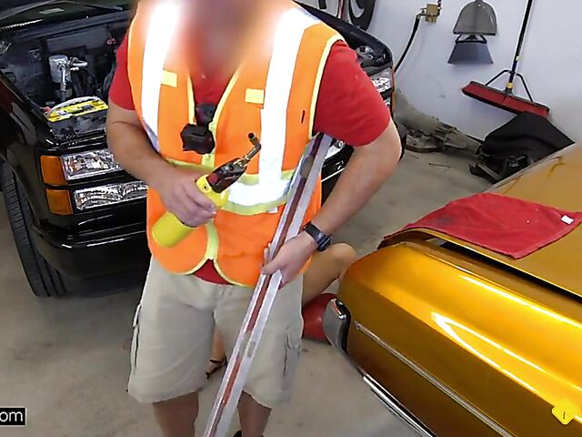 Ally Cooper - POV fucking with a car guru in the mechanic garage