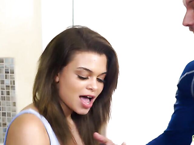 Petite latina Destiny Cruz gets blackmailed into sex