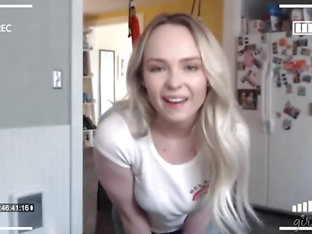 Busty milf Casca Akashova fingering herself while watching Lilly Bell's masturbation camshow