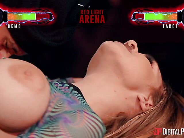 Take a look at Gabbie Carter's big bouncing boobs as she fucks a lucky man in Red Light Arena