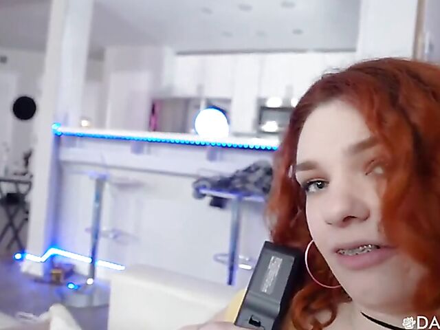  POV redhead with big boobies Annabel Redd gets banged by her stepdad