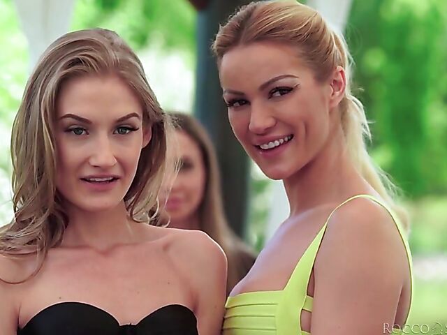 Wet and messy interracial lesbian foursome with shaved head African babe Zaawaadi getting shared by Cherry Kiss, Malena Nazionale, and Tiffany Tatum