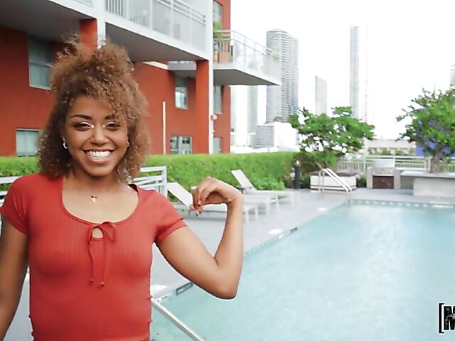 POV ebony girl Milu Blaze is eager to fuck