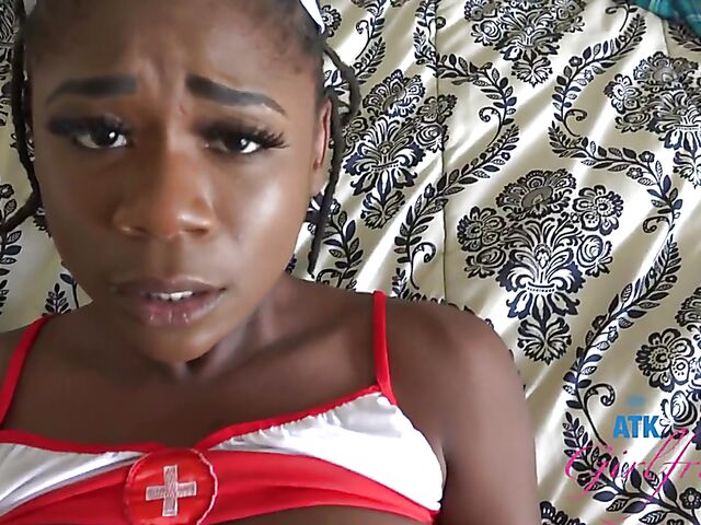 POV black nurse Hazel Grace loves her boyfriend's white meat